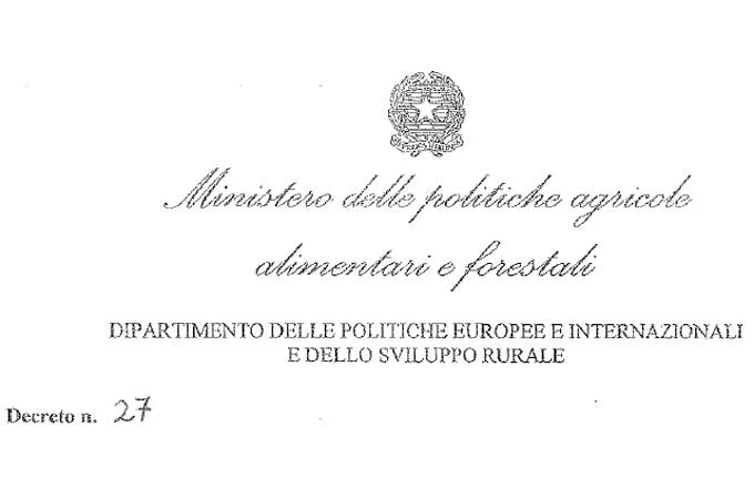 Decreto n. 27 del 09/01/2018 1 Modifica dei termini di cui al decreto del Ministro delle politiche agricole alimentari e forestali n. 7143 del 12/12/2017 recante disposizioni nazionali concernenti i programmi di sostegno ai settore dell'olio di oliva e delle olive da tavola, di cui ali' articolo 29 del regolamento (UE) n. 1308/2013 dei 17 dicembre 2013.
