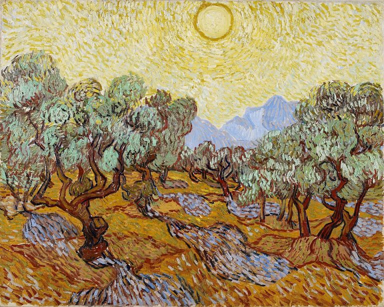 Ulivi con cielo giallo e sole, di Vincent van Gogh 5 vincent van gogh ulivi con cielo giallo e sole