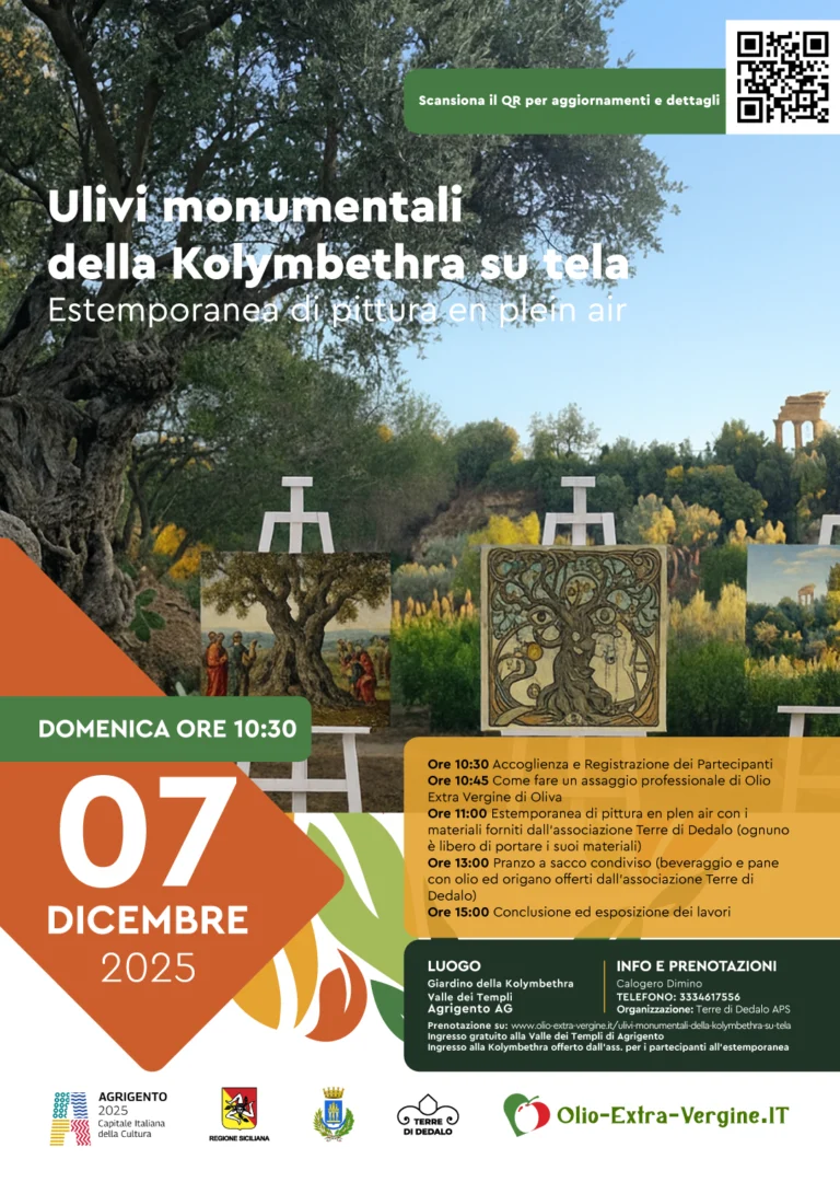 Ulivi monumentali della Kolymbethra su tela 1 Ulivi monumentali della Kolymbethra su tela