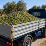Olive ai frantoi entro sei ore: il MASAF prevede il rinvio al 2027 3 Camion blu colmo di olive