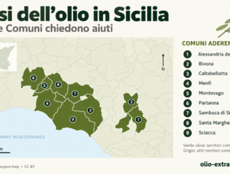 Mappa dei nove Comuni dellolio siciliano