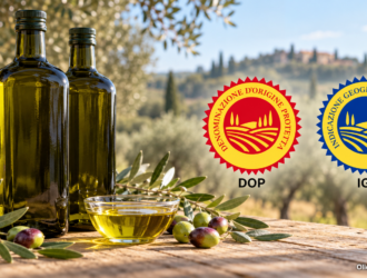 bottiglie, ulivo, marchi dop e igp