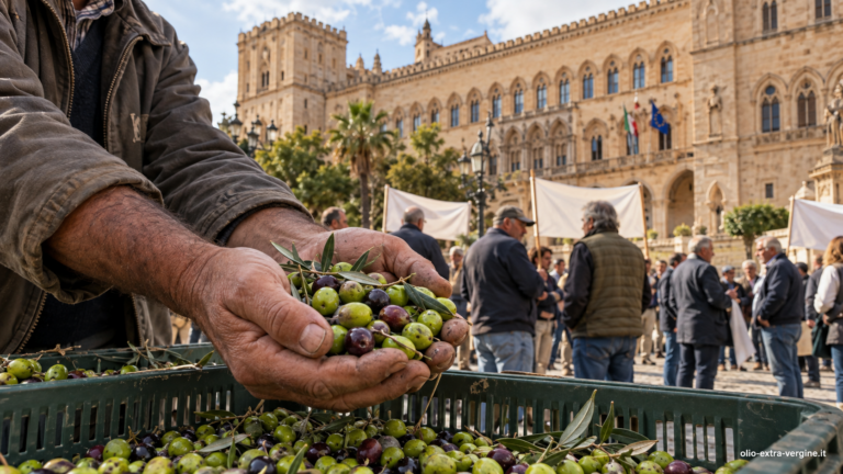 Palermo, agricoltori in piazza il 14 ottobre: sullo sfondo la crisi dell’olio 7 Olive e agricoltori a Palermo