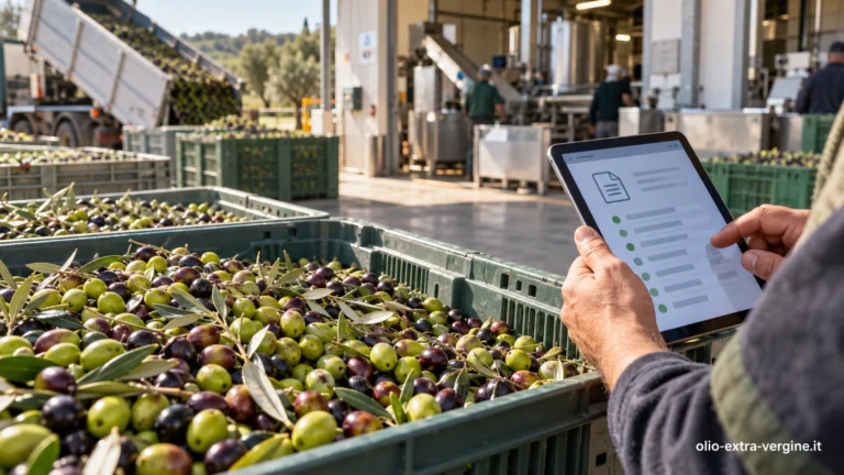 DAO per olive e olio: cosa cambia per produttori, frantoi e vendita ai privati 1 Olive e tracciabilità digitale al frantoio